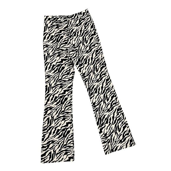 Motel Rocks Zoven Trouser 90s Zebra Flare Pant Size Small NWT - Picture 1 of 9